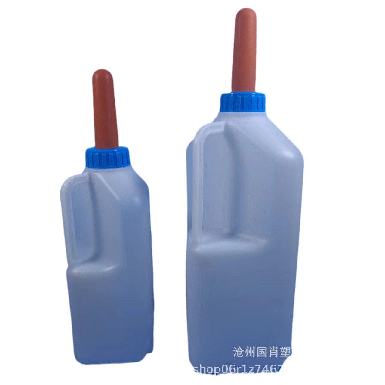 2 litros 4 litros engrosada botella de alimentación de ternera cuadrada botella de alimentación veterinaria Tipo de exportación de ternera botella de alimentación pezón