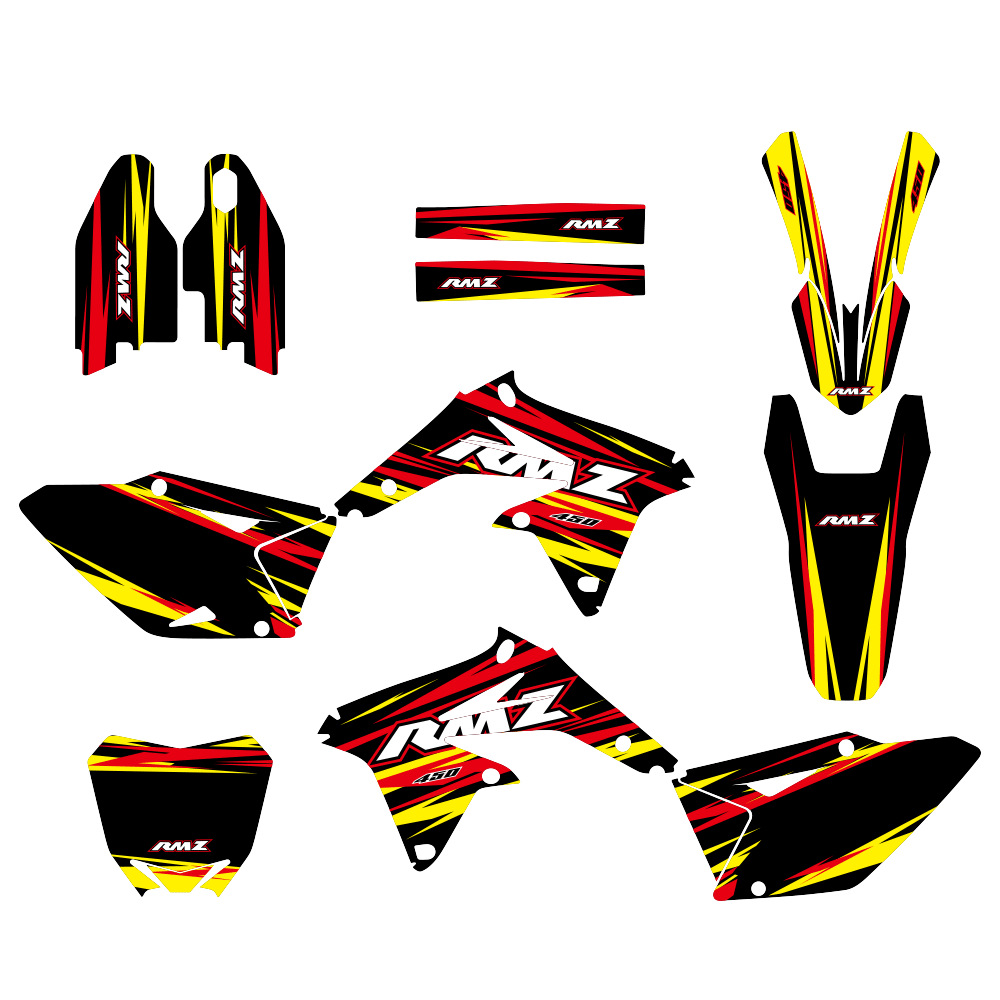 Aplicable a las pegatinas de motocicleta Suzuki RMZ450 2008 - 2014 pegatinas de película de vehículo todoterreno impermeable pegatinas