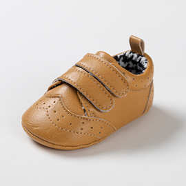 新款春季魔术贴PU男宝宝绅士休闲鞋防滑软底室内婴儿鞋宝宝学步鞋