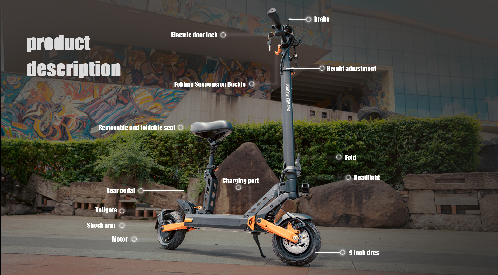 Kukirin G2Pro Electric Scooter Can Be Used for Sitting and Riding, Three-In-One 90% off Wheel Electric Mobility Scooter