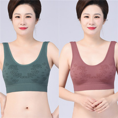 Seamless Underwear for Middle-Aged Women, Non-Walk-Through, 50-Year-Old Women, No Underwire, Plus Size, Beautiful Back Design, Mother's Style Bralette