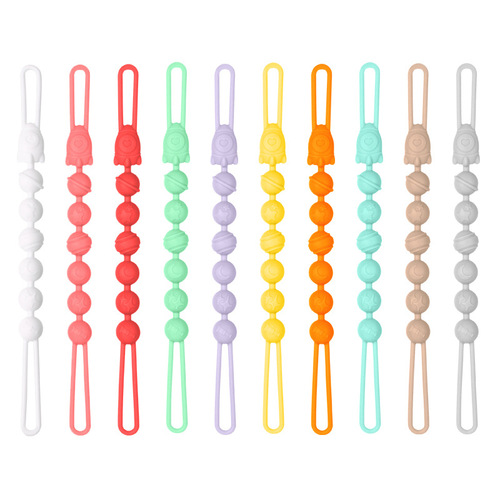 Cross-border new macaron creative anti-lost lanyard baby food grade full silicone anti-lost pacifier hanging chain teether chain