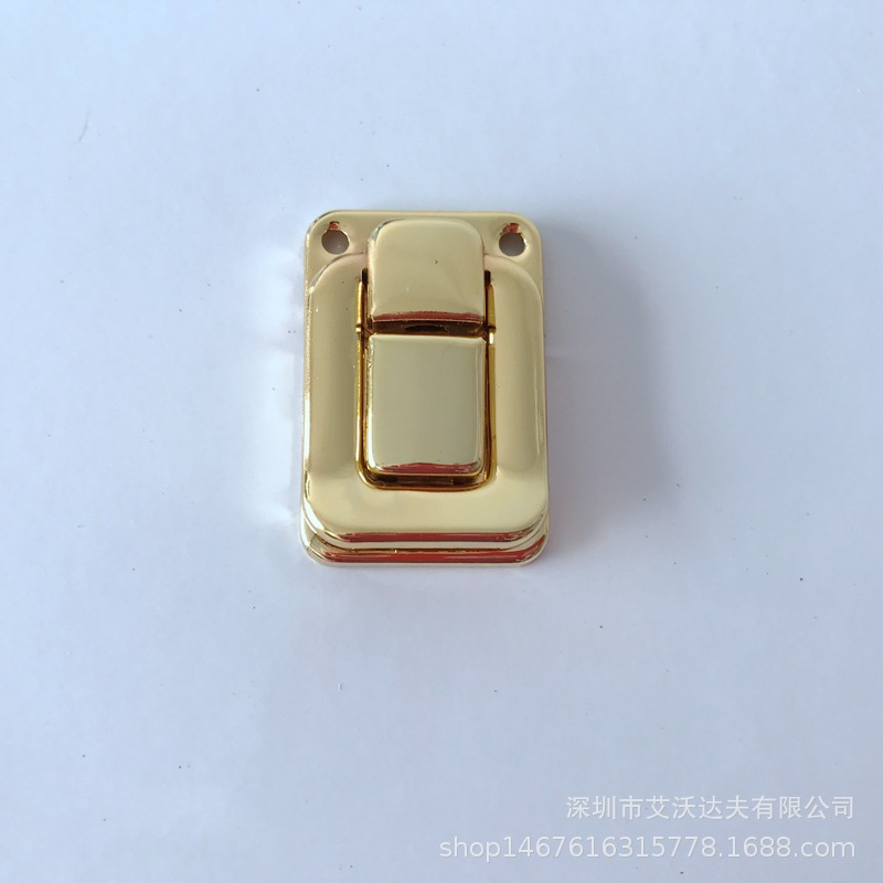 五金锁扣厂家直销 金色酒盒锁扣 方形锁 铁皮锁 木盒配件礼品盒