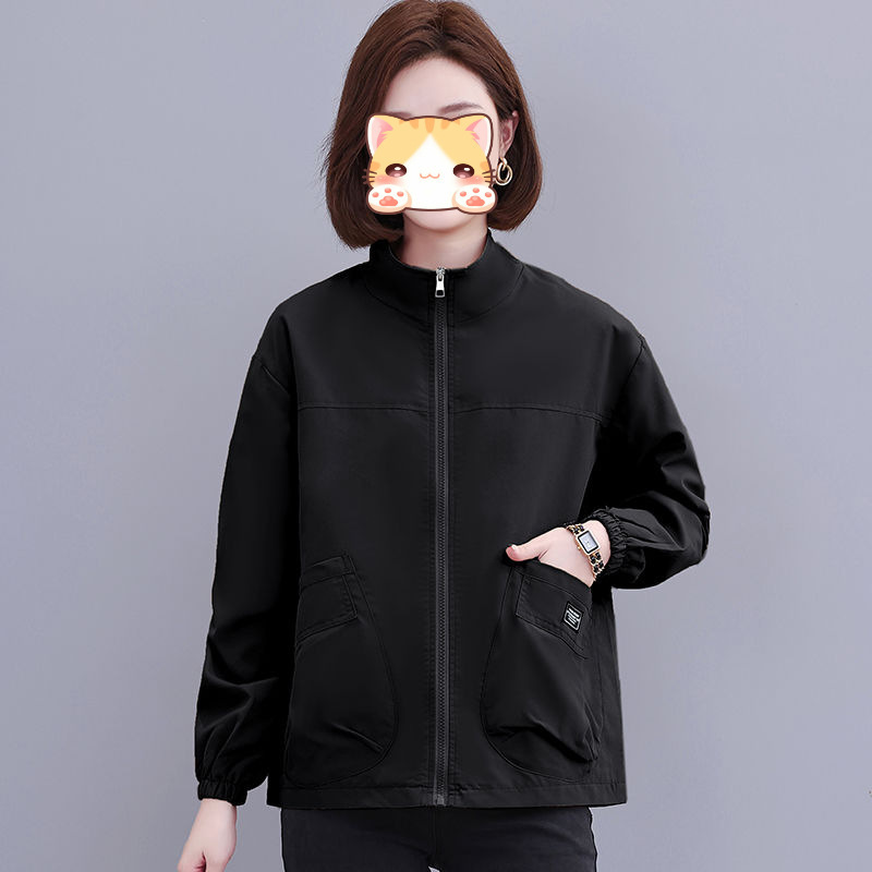 时尚百搭2025连帽妈妈单外套女春秋季新款休闲宽松气质减龄夹克衫|undefined