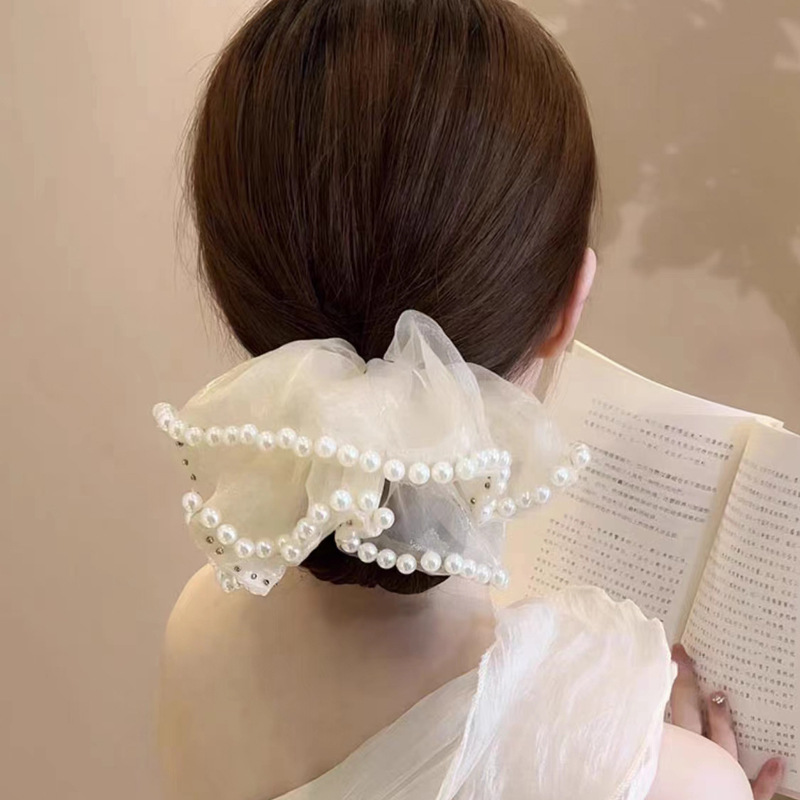 494 Резинка для волос Mesh для толстой кишки - кремовый