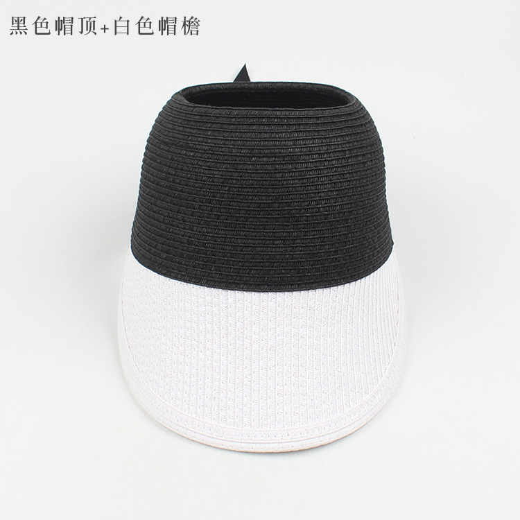 Fashion Contrast Color Bow Empty Top Straw Hat display picture 33