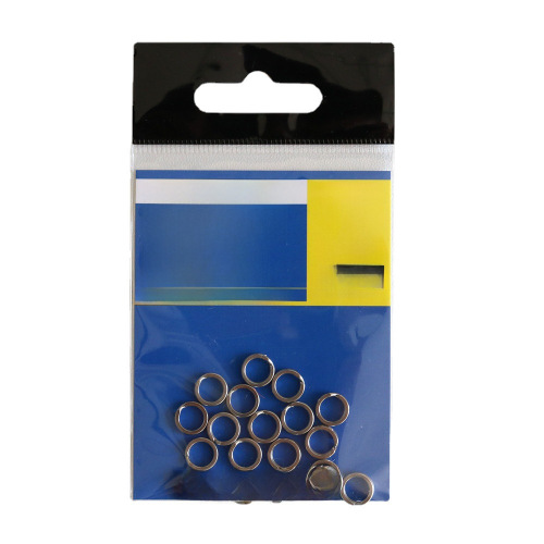 High-intensity cross-border retail bagged lure double ring fishing accessories double ring stainless steel lure flattened double ring