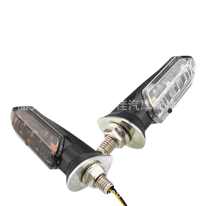Transfronteriza europea y americana Pequeño tiburón amarillo 3LED brillante mini motocicleta señal de giro E1 adecuado para Honda modificación MK-200