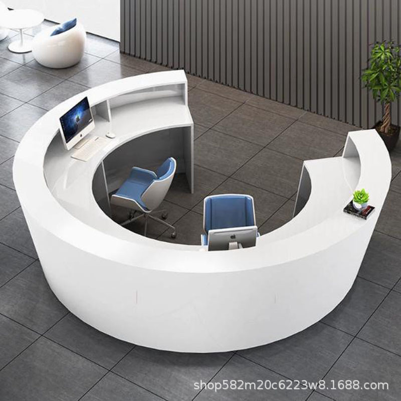 Recepción de la empresa, mostrador, mostrador, tienda de ropa de lujo ligero, salón de belleza, barra curva personalizada, caja registradora