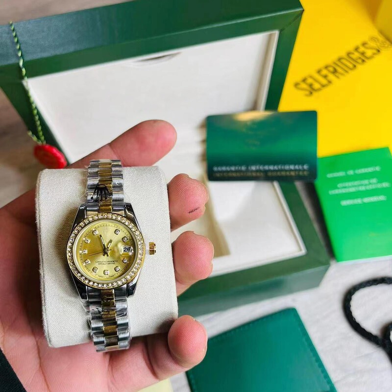 Rizhi Fashion Ladies Steel Band Watch Explosion Models High-grade Gold Watch Brand Calendars Gold Source Factory Cross-border Wholesale