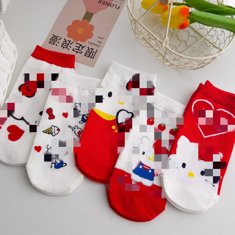 Japanese Style New Cartoon Socks Women's Cute Cat Socks Korean Style Women's Boat Socks Combed Cotton Socks