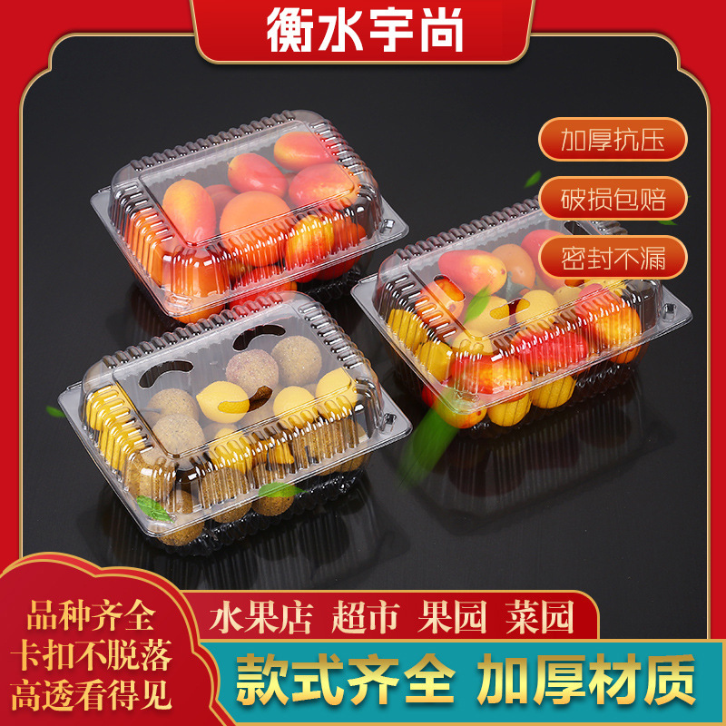 Disposable Fruit Box with Lid Strawberry Box Fresh-Keeping Fruit Packaging Box 0.5kg Pack Supermarket Tomato Packaging Box