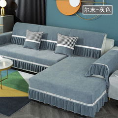 Wholesale European-style sofa pads for all families, four seasons Chenille fabric anti-slip simple modern gray sofa covers and cushions