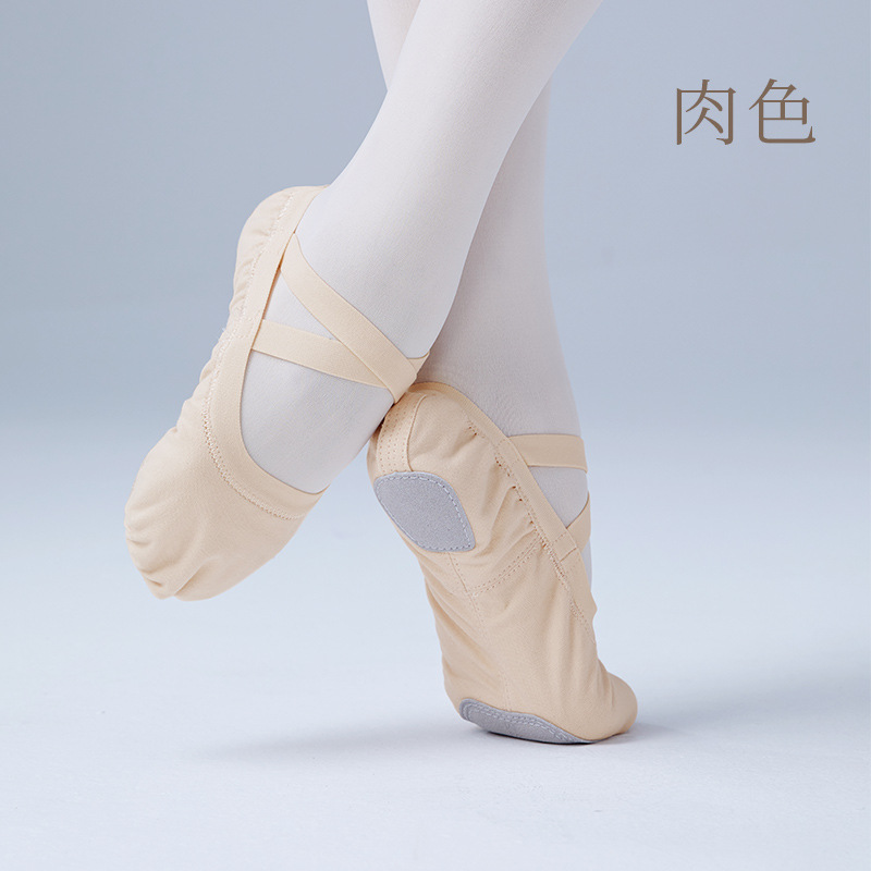 Zapatos de baile para adultos zapatos de práctica zapatos de garra de gato de fondo suave zapatos de baile de ballet boca elástica zapatos de punta de tela sin cordones al por mayor