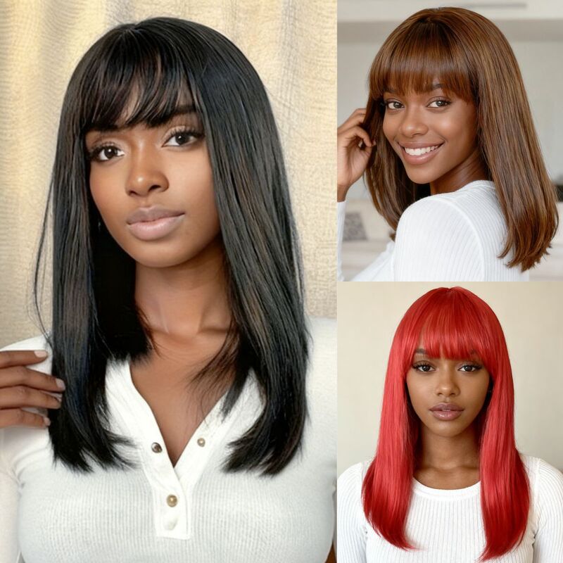 Tiktok African Foreign Trade Wigs for Women, Air Bangs, Breathable Button Net Headgear, Manufacturer in Stock, Long Straight Hair Tiktok African Foreign Trade Wigs for Women, Air Bangs, Breathable Button Net Headgear, Manufacturer in Stock, Long Straight Hair