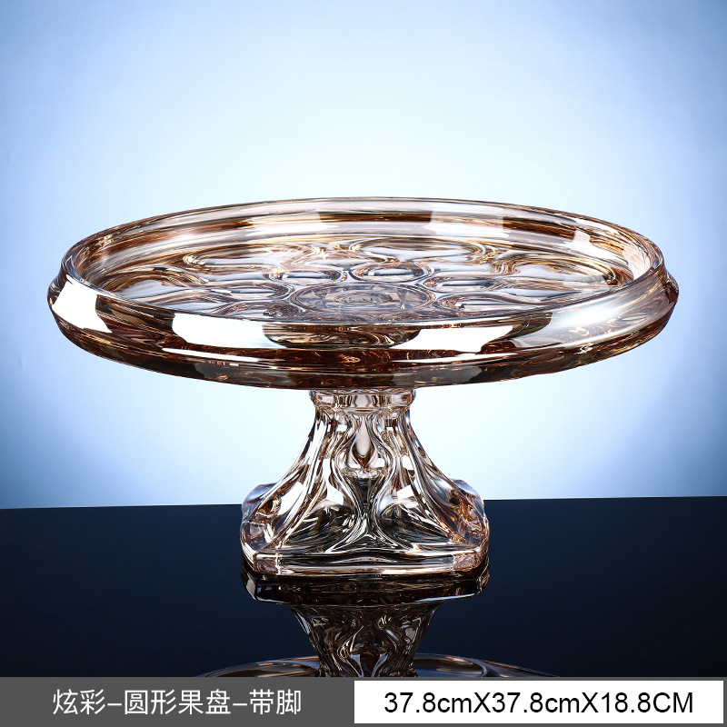 Plato de frutas de cristal sin plomo importado de República Checa, decoración para sala de estar, frutero, plato de aperitivos de estilo europeo, plato de frutas de estilo europeo image 19