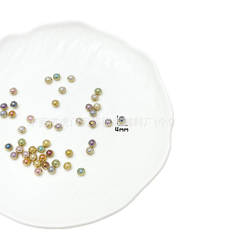 4mm Mini Multicolor Glossy Buttons, Exquisite Copper Buttons, Small Accessories and Materials for Doll Clothing and DIY Crafts
