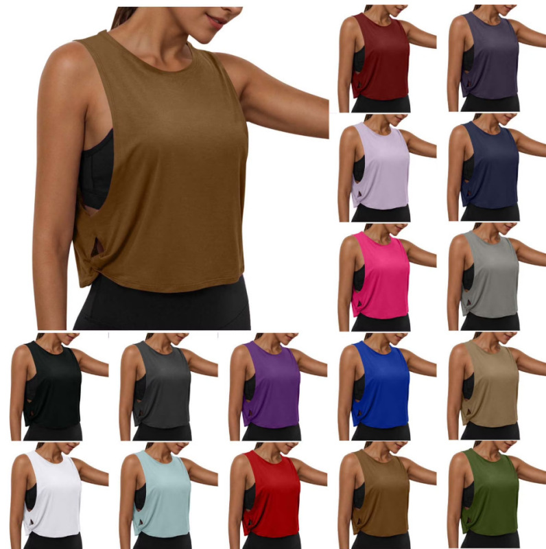 2025 Amazon Sports Vest Cover-Up Summer Thin Sleeveless Top Outerwear Inner Layering Shirt Cross-Border Trade