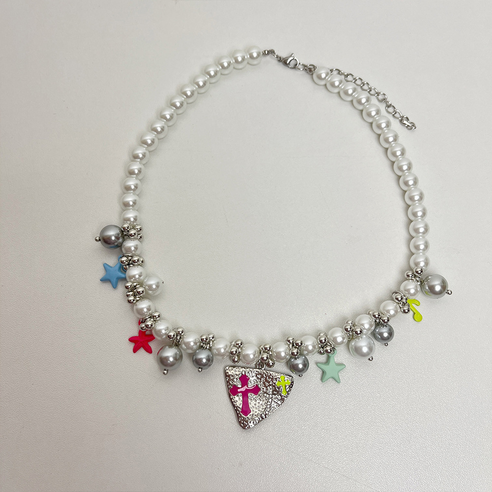 Geometric Star Elegant Lady Modern Style Acrylic Imitation Pearl Alloy Multi Charms Necklace Wholesale display picture 8