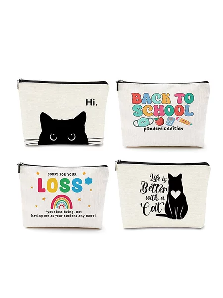 Cross-border explosions large-capacity portable cute storage bag zipper letter printing cosmetic bag 15*22CM
