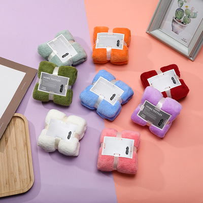 现货节日礼品搭配方块珊瑚绒毛巾伴手礼配饰结婚商务创意喜铺批发