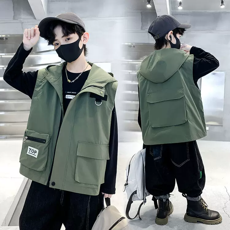 男童马甲外套儿童春秋装男孩外穿宝宝背心春季坎肩中大童帅气上衣