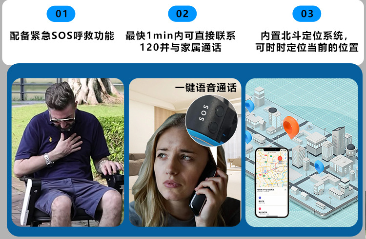 Electric Wheelchair, Electric Foldable Lightweight Intelligent Fully Automatic Mobility Scooter for the Elderly, Four-Wheel Lithium Battery Wheelchair