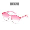 The new frameless connecting fruit mirror jelly transparent sunglasses European and American candy color sunglasses integrated color cross -border