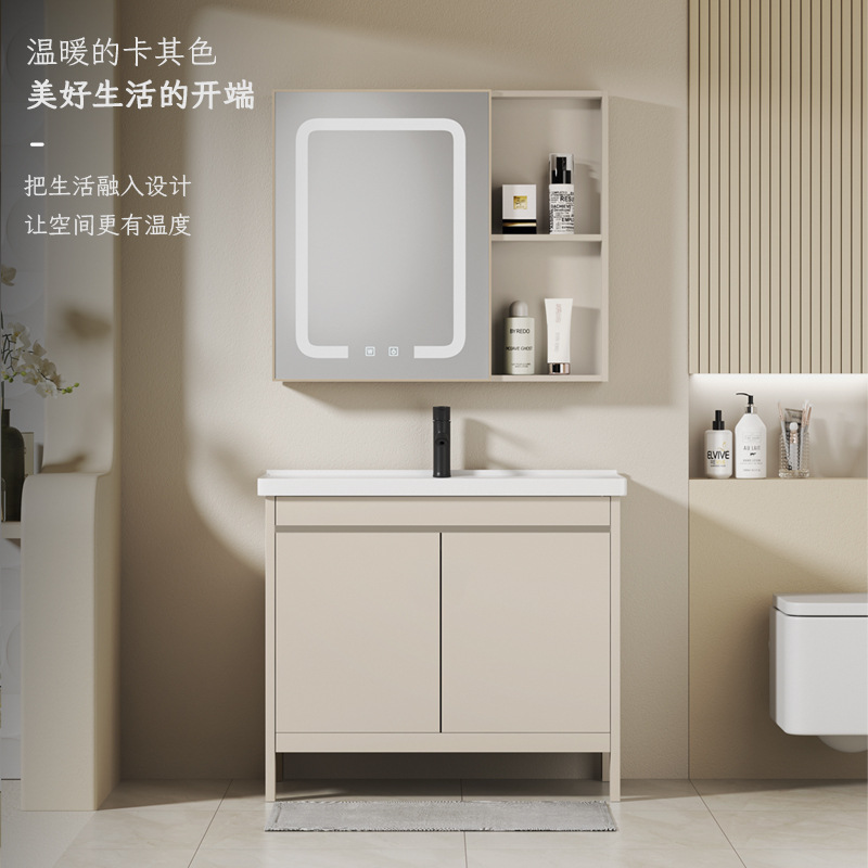 Balcón de aluminio espacio lavabo lavabo tipo piso lavabo lavabo gabinete de baño combinación lavabo cerámica integral