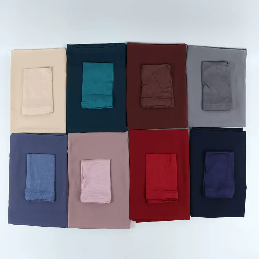 丝光棉筒帽雪纺长巾一体 带套装打底帽围巾 厂家批发头巾民族风