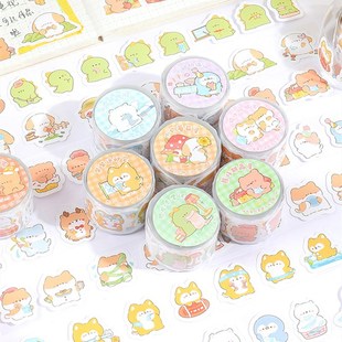 New Hand Ledger Tape Cute Cartoon Cute Story Japanese Paper Sticker Film Ins Hand Ledger Decoration Material