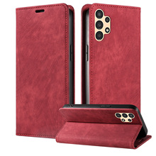 适用三星A17手机皮套A16/A15肤感手机壳A56磁吸商务复古保护套