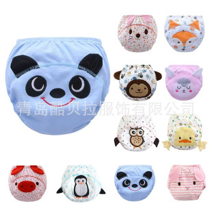 Lace-up pants new style cloth diaper pants three-layer study pants training pants diaper pants