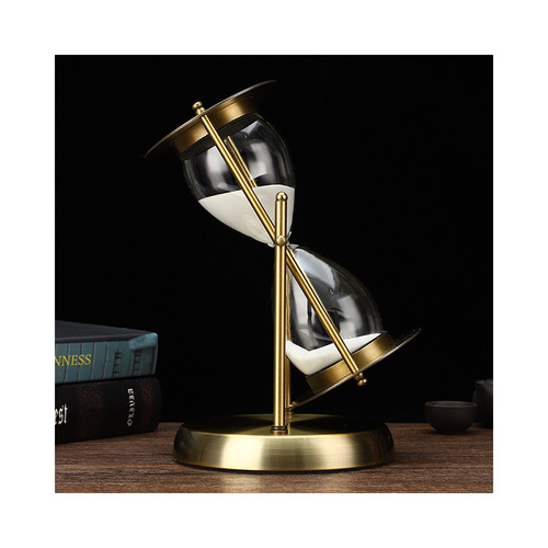 Retro Metal European Style Rotating Hourglass Creative Decor Home Living Room Study Gift Hourglass Timer 60 Minutes