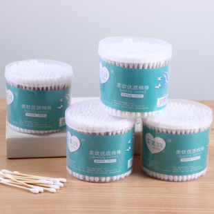 Cosmetic cotton swabs 300 double-headed large-capacity boxed beauty salon convenient cleaning and hygiene ear cotton swabs wholesale