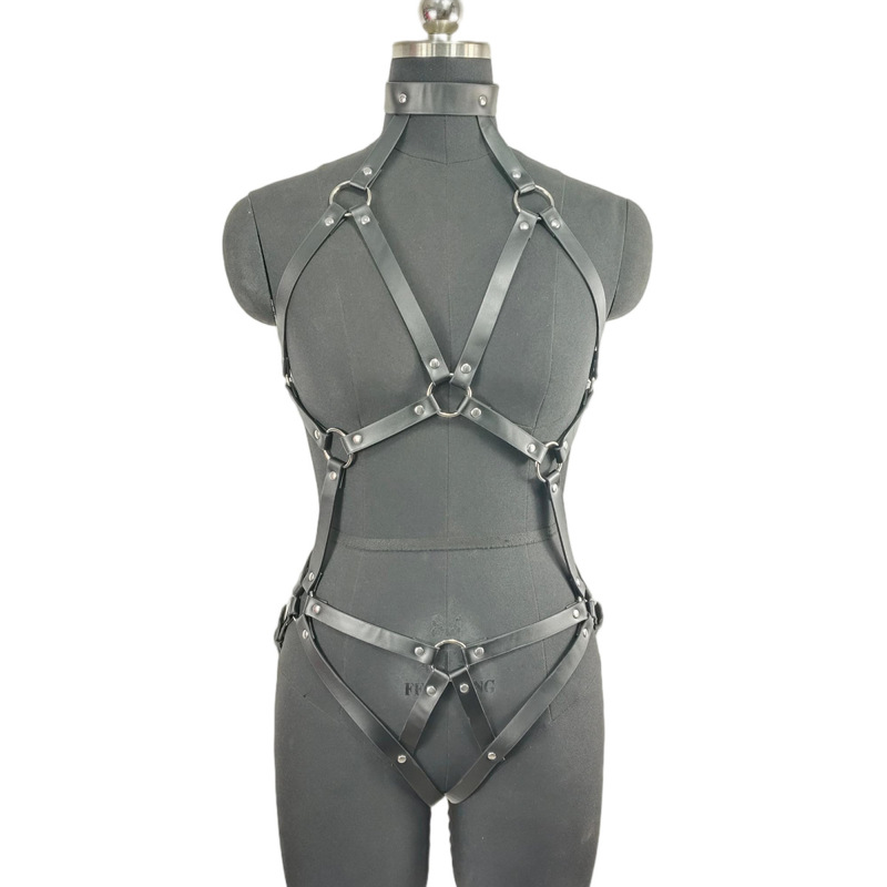 Cross-Border Hot-Selling Leather Bondage Straps, Sex Tops, Accessories, Gothic Punk Women's Body Decorations, Sex Toys