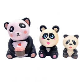 卡通kiibru squishyPU爱心眼睛熊慢回弹 熊猫公仔玩具Squishy手工