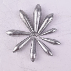 Cross-border wholesale willow leaf lead sinker with ring and hook lead bullet willow leaf fishing sinker water drop lead sinker full gram willow leaf shaped lead sinker