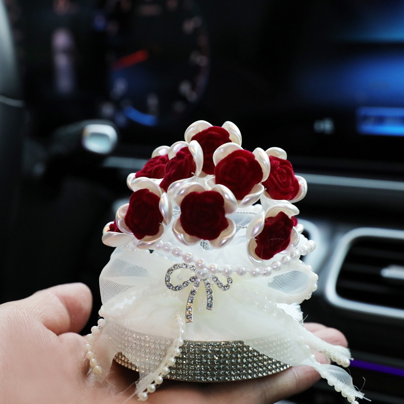 Simulated Rose Aromatherapy Ornaments Car Decoration Perfume Car Interior Supplies Diffuser Fragrance Rose Fragrance
