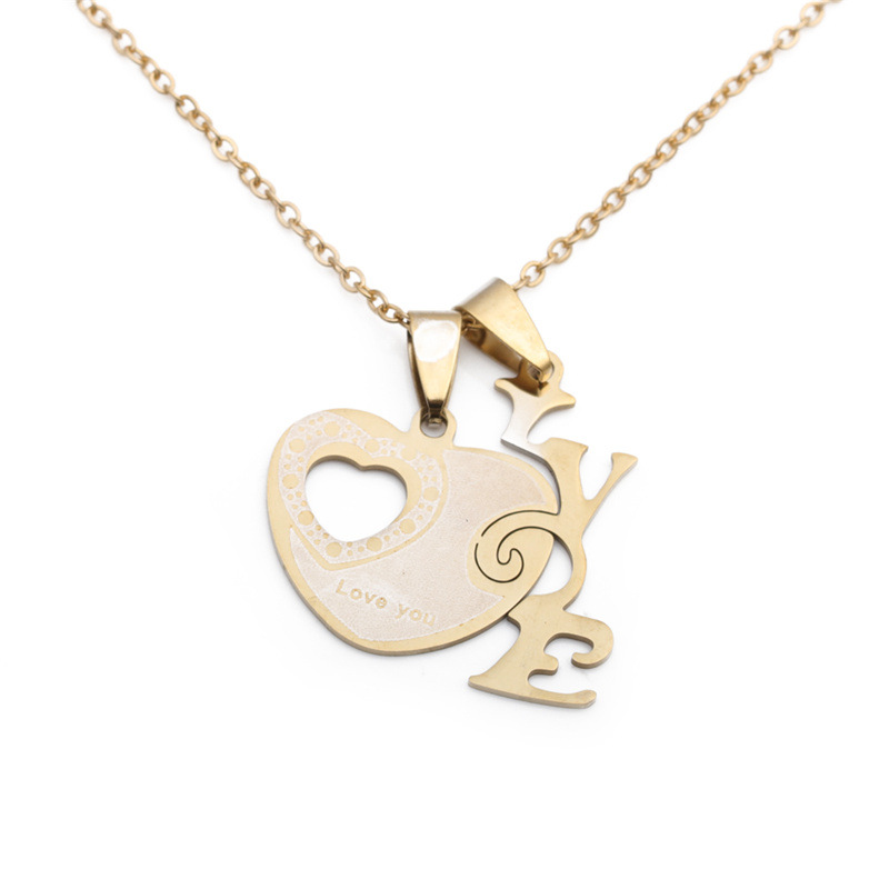 Collier Pendentif Coeur Lettre Mode display picture 4