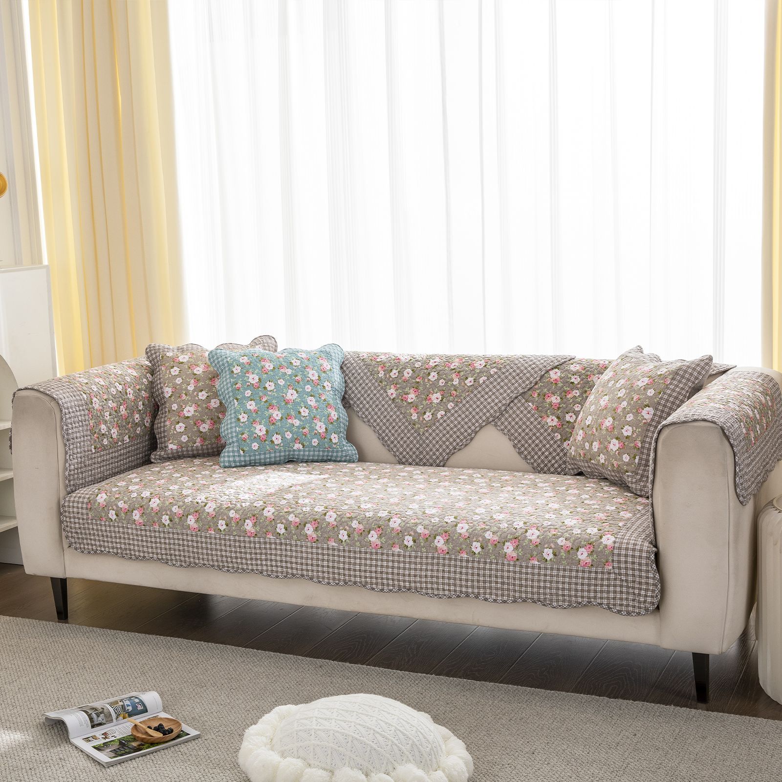 Funda de sofá universal de algodón puro antideslizante_voghion.com