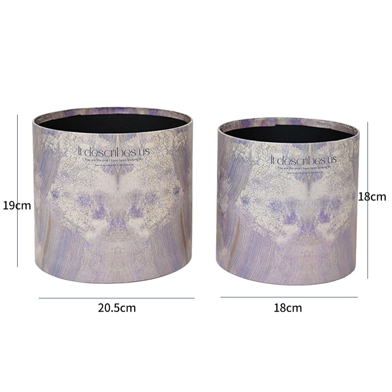 Flor abrazo cubo mini tulipán abrazo cubo pequeño cilindro conjunto tres flores redondas caja de regalo caja de ramo