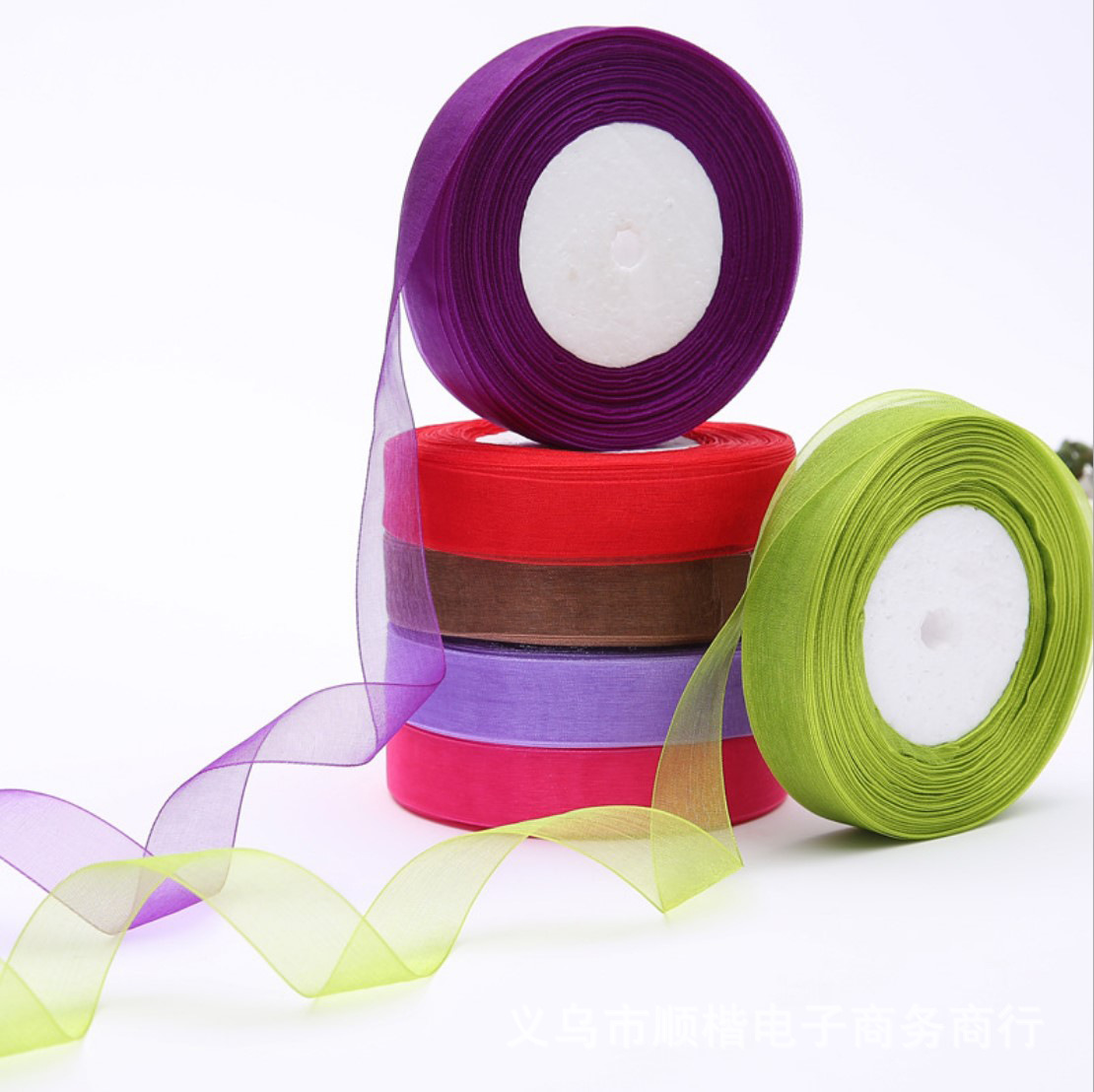 1.5-2.5cm transparent decorate Shadai gift packing Hairdressing bow silk ribbon Baking silk ribbon 45 rice