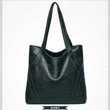 跨境欧美春夏潮流女包包大容量单肩手提包中年托特包拼接风外出包