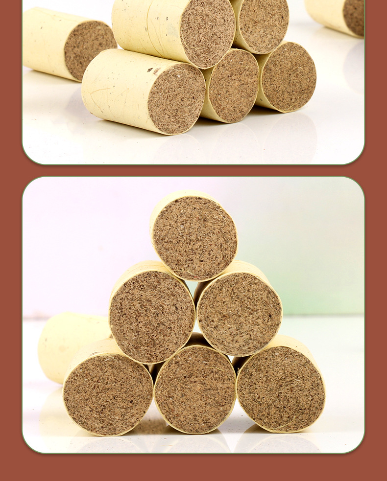 Moxa Wool Cones Ai Zhu 艾柱 Hand Rolled Aged Mugwort for Moxibustion Home Use 54 Pieces Per Board preparation