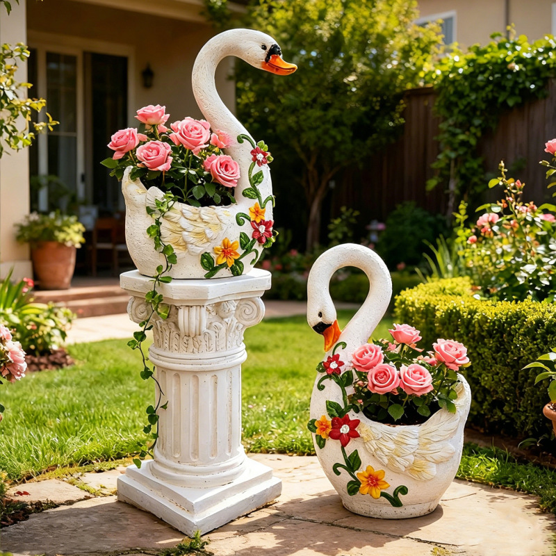 Large Outdoor Swan Flower Pot Creative Garden Entrance Decoration Outdoor Garden Kindergarten Art Decoration Ornaments Wholesale Large Outdoor Swan Flower Pot Creative Garden Entrance Decoration Outdoor Garden Kindergarten Art Decoration Ornaments Wholesale