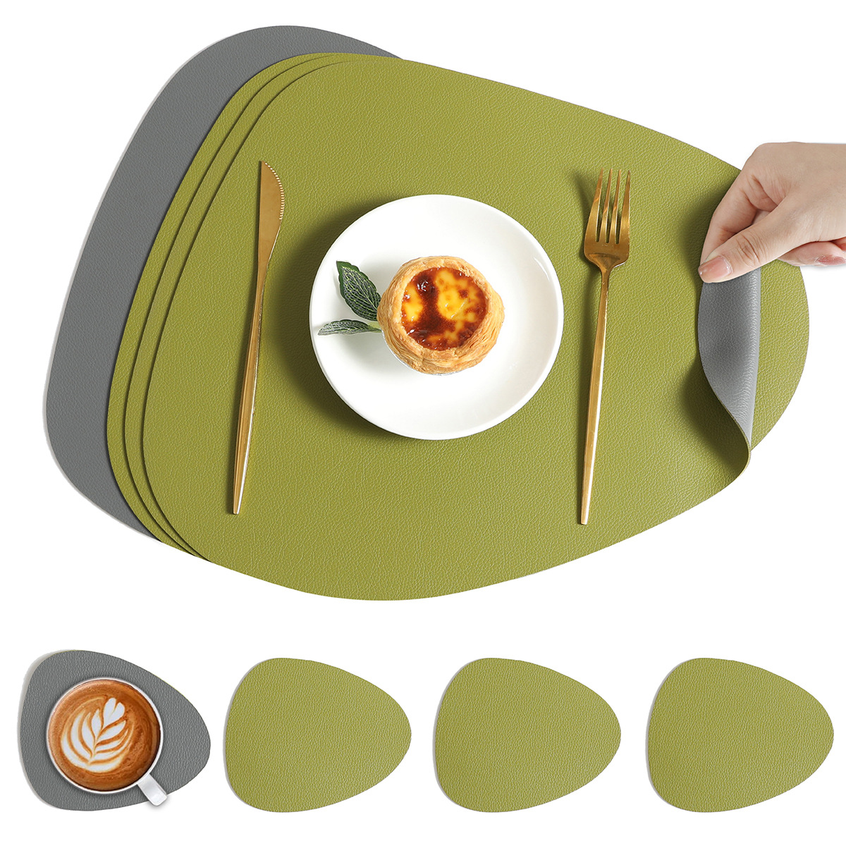 녹색 + 진한 회색