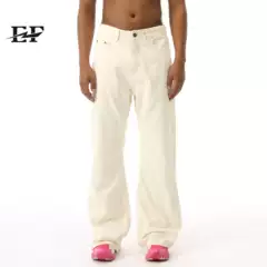 EF JEANS | Korean Minimalist Solid Basic Versatile Flared Relaxed Fit Denim Trousers