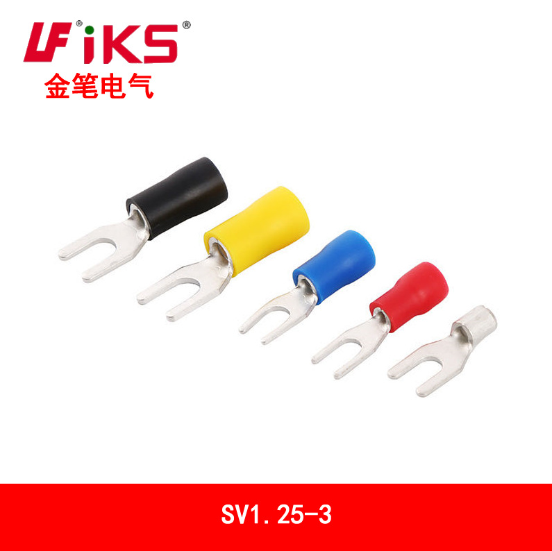 接线端子紫铜SV3.5-5叉形压线冷压端子1000只起卖