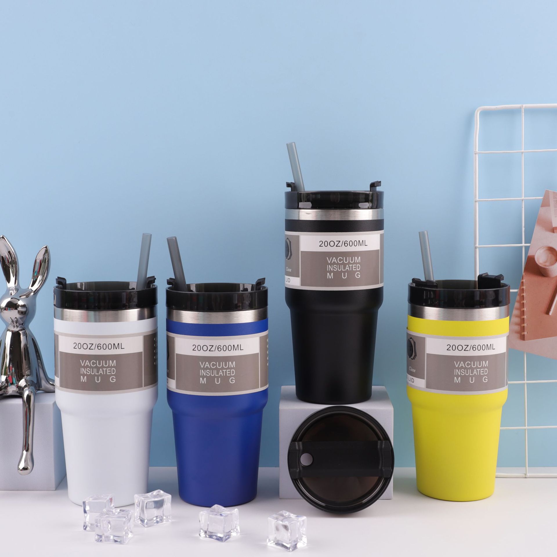 Transfronterizo nuevo 30 coche taza doble 304 taza de vacío de acero inoxidable frío-mantenimiento calentador de hielo taza portátil coche taza de café